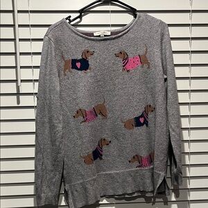 Gray Sweater with Dachshund Design